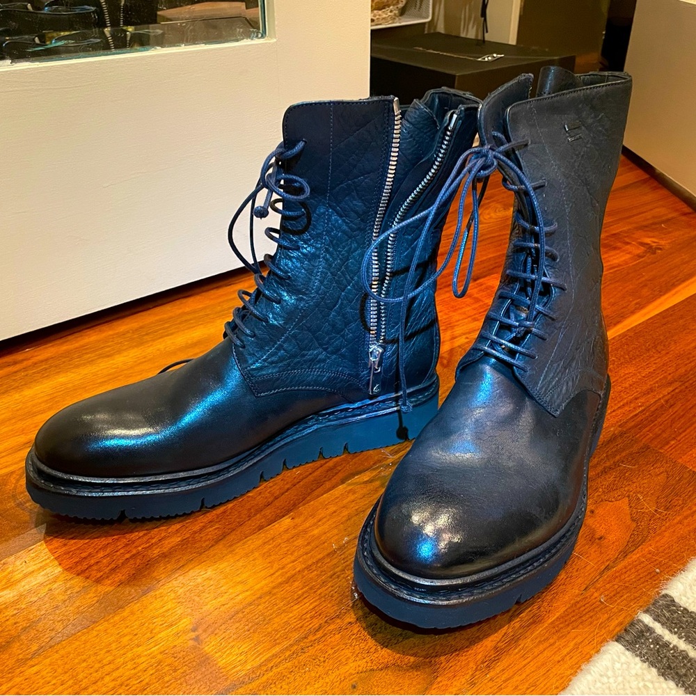 The Last Conspiracy Black Women’s Waxed Suede Birger Combat Boots size 40